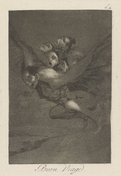 Šťastnou cestu. (Bon Voyage.), pl. 64 ze série Rozmary od Francisco de Goya