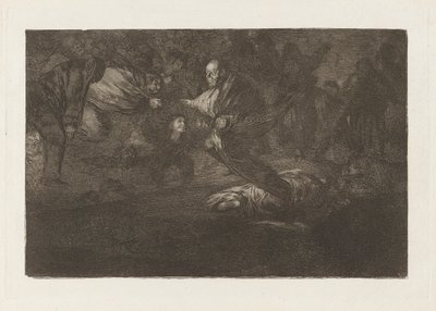 Bůh je stvořil a oni se spojili (Bůh je stvořil a oni se spojili), ze série Los disparates (Los proverbios) od Francisco de Goya