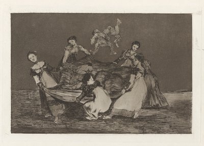 Feminine Folly, také známý jako Těžší než mrtvý osel, ze série Los absurdities (Los proverbios) od Francisco de Goya