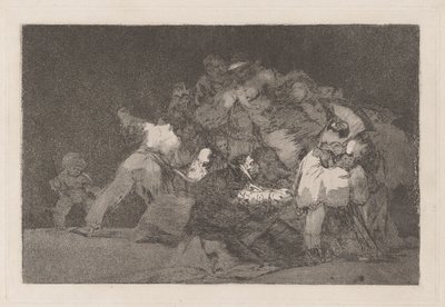 General Folly, také známý jako Jedna z kočky a šaty oddané, ze série Los disparate (Přísloví) od Francisco de Goya