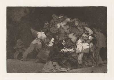 General Folly, také známý jako Drápy kočky a šaty oddané, ze série Los disparate (Přísloví) od Francisco de Goya