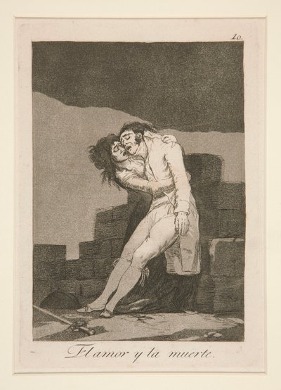 láska a smrt (Láska a smrt), pl. 10 ze série The Caprices od Francisco de Goya