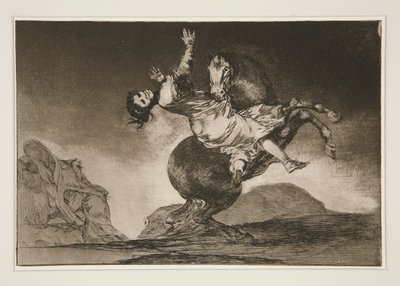 Kůň dravec (The Horse Abductor), pl. 10 ze série Přísloví od Francisco de Goya