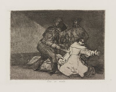 Je to špatné. (To je špatné.), pl. 46 ze série The Disasters of War od Francisco de Goya