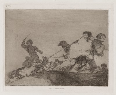 Zasloužil si to, deska 29 z The Disasters of War od Francisco de Goya