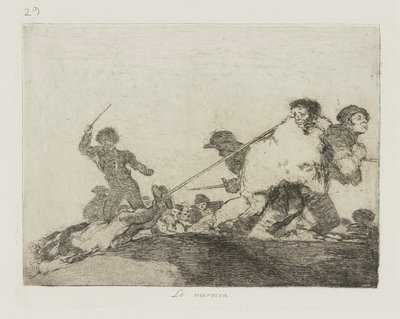 Zasloužil si to. (Zasloužil jsem si to.), pl. 29 ze série The Disasters of War od Francisco de Goya