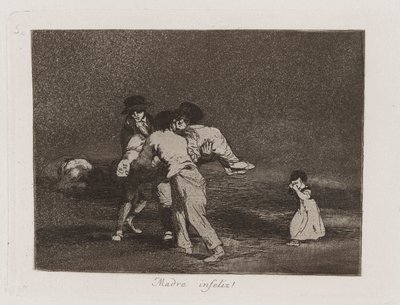 Nešťastná matka! (Nešťastná matka!), Deska 50 z The Disasters of War od Francisco de Goya