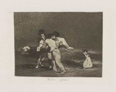 Nešťastná matka! (Nešťastná matka!), pl. 50 ze série The Disasters of War od Francisco de Goya
