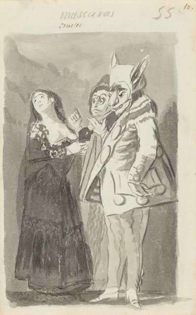 Mascaras circlees (Cruel Masks) [recto] od Francisco de Goya