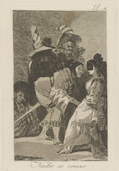 Nadie se conoce. (Nikdo se nezná.), pl. 6 ze série Los caprichos od Francisco de Goya