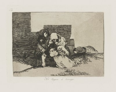 Nepřijdou? počasí. (Nepřijdou včas.), pl. 52 ze série The Disasters of War od Francisco de Goya