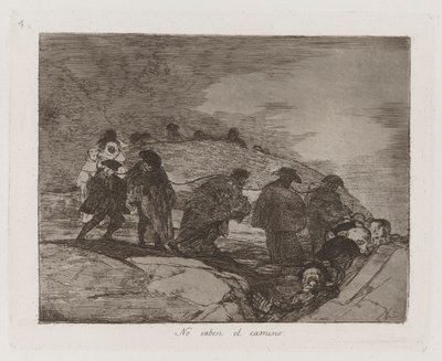 Oni neznají cestu, deska 70 z The Disasters of War od Francisco de Goya