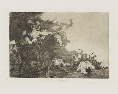 Nesouhlasí. (Nesouhlasí.), pl. 17 ze série The Disasters of War od Francisco de Goya