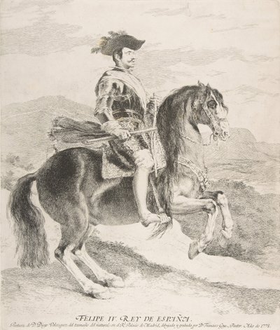 Filip IV na koni, po Velázquez, 1778. od Francisco de Goya