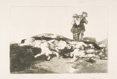 Plate18 z The Disasters of War Los Desastres de la Guerra: Pohřbte je a zachovejte klid..., 1810. od Francisco de Goya