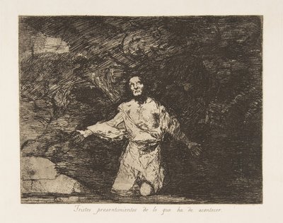 Plate1 z The Disasters of War The Disasters of War: Sad..., ca. 1815 publikováno 1863. od Francisco de Goya