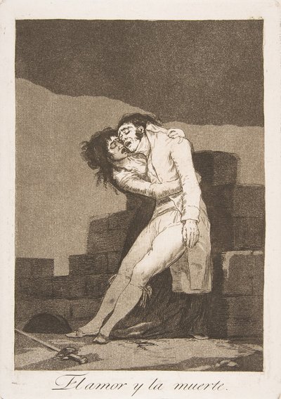 Deska 10 z Los Caprichos: Láska a smrt Láska a smrt, 1799. od Francisco de Goya