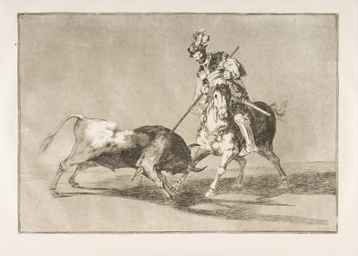 Deska 11 z Tauromaquia: The Cid campeador spearing another bull., 1816. od Francisco de Goya