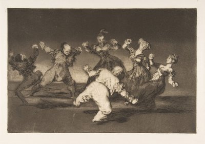 Talíř 12 od Nesourodých: Pokud bude Marion tančit, pak má..., ca. 1816-23 publikováno 1864. od Francisco de Goya