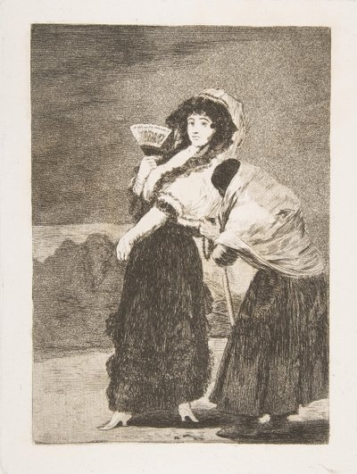Deska 16 z Los Caprichos: Proboha: a byla to její matka Dios la Perdone..., 1797-98. od Francisco de Goya