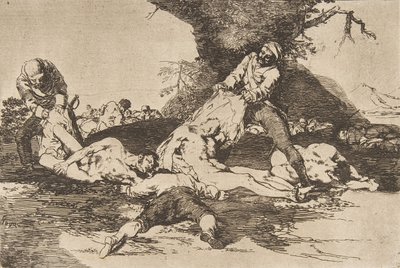 Talíř 16 z The Disasters of War Los Desastres de La Guerra: Oni ..., 1810 publikovaný v roce 1863. od Francisco de Goya