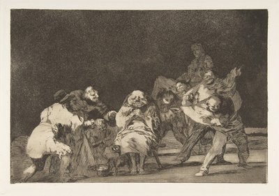 Talíř 17 od Disparates: Loyalty, ca. 1816-23 publikováno 1864. od Francisco de Goya