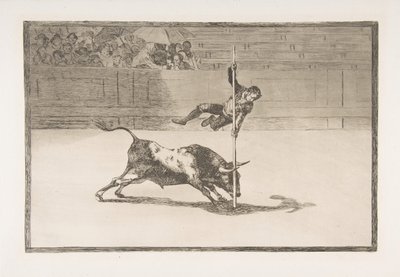 Talíř 20 z Tauromaquia: Hbitost a smělost Juanita Apiñaniho v [ringu] ..., 1816. od Francisco de Goya
