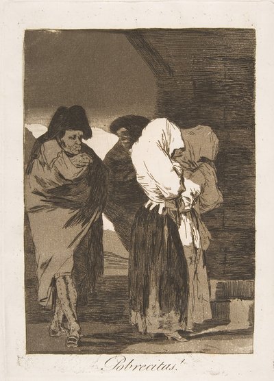 Talíř 22 z Los Caprichos: Chudinky holčičky! Pobrecitas!, 1799. od Francisco de Goya