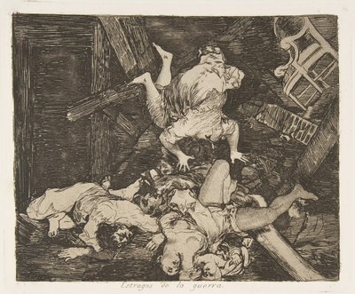 Talíř 30 z The Disasters of War Los Desastres de la Guerra: Ravag..., 1810 publikovaný v roce 1863. od Francisco de Goya