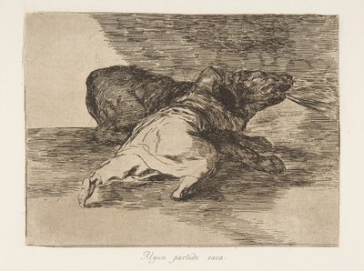 Deska 40 z The Disasters of War Los Desastres de La Guerra: He ge..., 1810 publikovaná v roce 1863. od Francisco de Goya