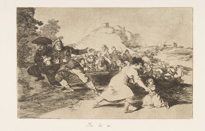 Deska 44 z The Disasters of War Los Desastres de la Guerra: Viděl jsem..., 1810 publikovaná v roce 1863. od Francisco de Goya