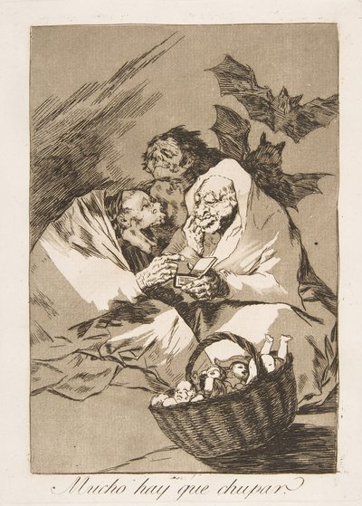 Talíř 45 z Los Caprichos: Je tu spousta k sání od Francisco de Goya