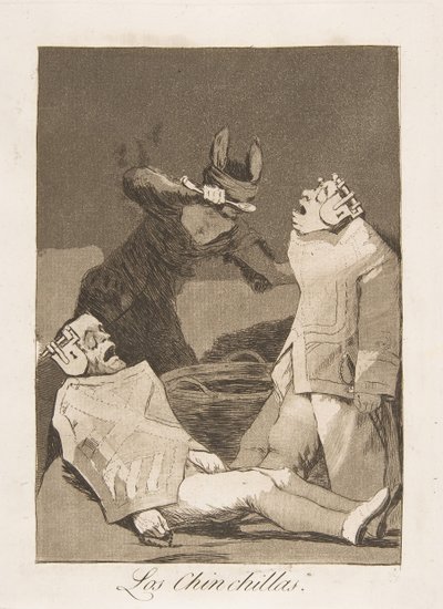 Talíř 50 z Los Caprichos: The Chinchillas Los Chinchillas., 1799. od Francisco de Goya
