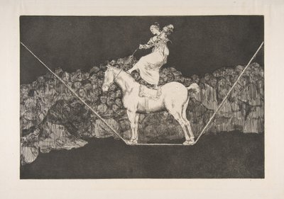 Deska B z Disparates:Puntual Folly, ca. 1816-23 publikované před rokem 1877. od Francisco de Goya