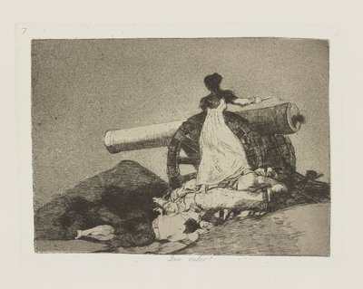 Jakou hodnotu! (Jaká odvaha!), pl. 7 ze série The Disasters of War od Francisco de Goya