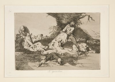 Oni využívají (They Make Use of The), pl. 16 z The Disasters of War od Francisco de Goya