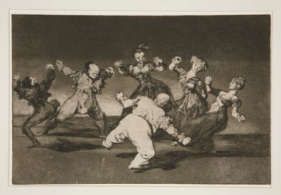 Si Marina Bay? [sic], tome lo que hall? (If Marion Will Dance, then She Mus To Take the Consequences), pl. 12 ze série Los proverbios od Francisco de Goya
