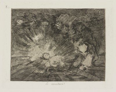 Si resucitar?? (Will She Rise Again?), pl. 80 ze série Los desastres de la guerra (The Disasters of War) od Francisco de Goya