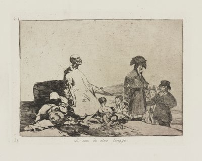 Pokud jsou z jiné linie. (Možná jsou jiného plemene.), pl. 61 ze série The Disasters of War od Francisco de Goya