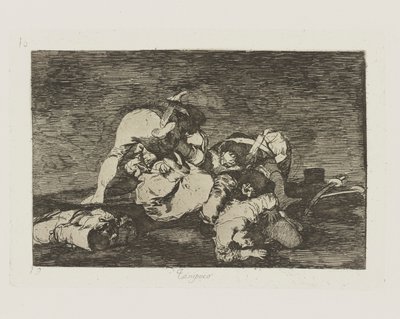Vůbec ne. (Ani [Do These] Buď.), pl. 10 ze série The Disasters of War od Francisco de Goya