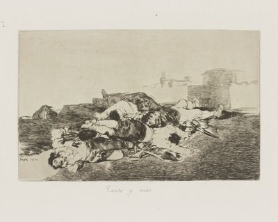 Tolik a víc. (Ještě hůř.), pl. 22 ze série The Disasters of War od Francisco de Goya