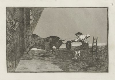 Temeridad de Martincho en la plaza de Zaragoza (Odvaha Martincha v prstenu v Zaragoze), deska 18 z La tauromaquia od Francisco de Goya
