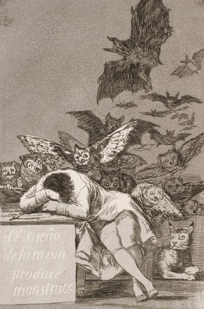 Spánek rozumu vytváří příšery (č. 43) z Los Caprichos od Francisco de Goya