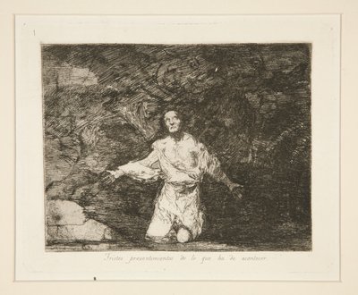 Smutné předtuchy toho, co se stane, pl. 1 z The Disasters of War od Francisco de Goya