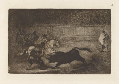 Španělský jezdec rozbíjející se od Francisco de Goya