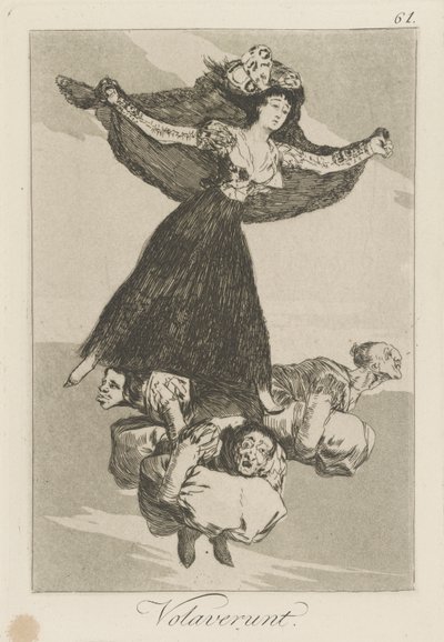 Volaverunt. (Oni letěli.), pl. 61 ze série Los caprichos od Francisco de Goya