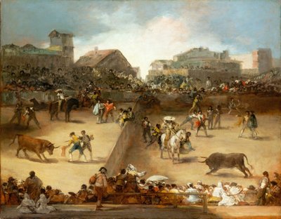 Býčí zápasy v rozděleném ringu od Francisco de Goya