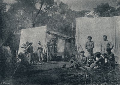 Guaranys na návštěvě tábora, 1895 od Francisco Henszler
