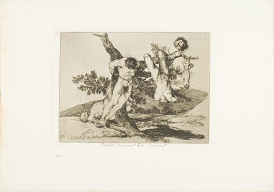 Hrdinský výkon! With Dead Men!, deska 39 z The Disasters of War od Francisco Jose de Goya y Lucientes
