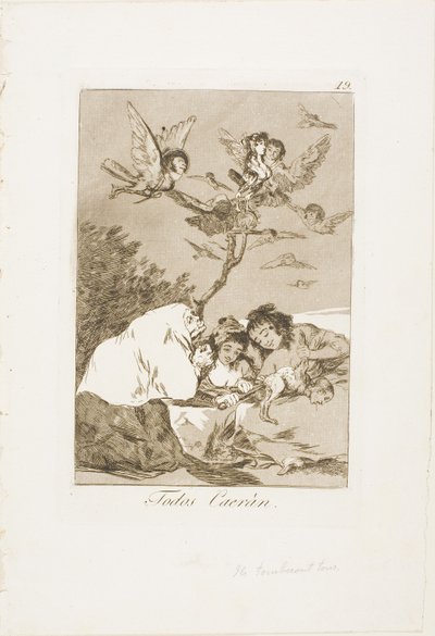 All Will Fall, deska 19 z Los Caprichos od Francisco Jose de Goya y Lucientes